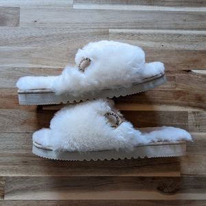 NWOT Sheepskin Fireside Slippers by Dearfoams Size 6